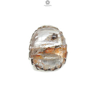 Amethyst Plain Silver Ring: 12.08gms Natural Untreated Super Seven Amethyst Fancy Shape Plain 925 Sterling Silver Bezel Set Adjustable Ring