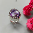 Amethyst Plain Silver Ring: 12.19gms Natural Untreated Super Seven Amethyst Fancy Shape Plain 925 Sterling Silver Bezel Set Adjustable Ring