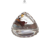 Amethyst Plain Silver Ring: 14.12gms Natural Untreated Super Seven Amethyst Triangle Plain 925 Sterling Silver Bezel Set Adjustable Ring