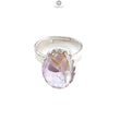 Amethyst Plain Silver Ring: 5.47gms Natural Untreated Super Seven Amethyst Oval Shape Plain 925 Sterling Silver Bezel Set Adjustable Ring