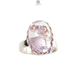 Amethyst Plain Silver Ring: 5.47gms Natural Untreated Super Seven Amethyst Oval Shape Plain 925 Sterling Silver Bezel Set Adjustable Ring