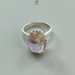 Amethyst Plain Silver Ring: 5.47gms Natural Untreated Super Seven Amethyst Oval Shape Plain 925 Sterling Silver Bezel Set Adjustable Ring