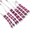 Purple Ruby Teardrop Loose Beads: 17.30Cts Natural Untreated Ruby Gemstone 925 Sterling Silver 2" 7mm - 8mm Plain Beads