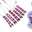 Purple Ruby Teardrop Loose Beads: 17.30Cts Natural Untreated Ruby Gemstone 925 Sterling Silver 2" 7mm - 8mm Plain Beads