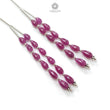 Purple Ruby Plain Loose Beads: 28.60cts Natural Untreated Ruby Cabochon Teardrops Plain Beads For Jewelry 5mm - 7mm 1.70" 1 Strand