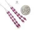 Purple Ruby Plain Loose Beads: 28.60cts Natural Untreated Ruby Cabochon Teardrops Plain Beads For Jewelry 5mm - 7mm 1.70" 1 Strand