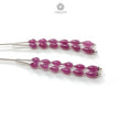 Purple Ruby Plain Loose Beads: 28.60cts Natural Untreated Ruby Cabochon Teardrops Plain Beads For Jewelry 5mm - 7mm 1.70" 1 Strand