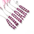 Purple Ruby Plain Loose Beads: 14.20cts Natural Untreated Ruby Cabochon Teardrops Plain Beads For Jewelry 5mm - 7mm 1.70" 1 Strand