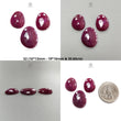 Ruby Gemstone Rose Cut : Natural Untreated Unheated Red Ruby Uneven Shape 3pcs Sets