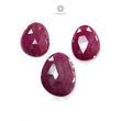 Ruby Gemstone Rose Cut : Natural Untreated Unheated Red Ruby Uneven Shape 3pcs Sets