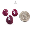 Ruby Gemstone Rose Cut : Natural Untreated Unheated Red Ruby Uneven Shape 3pcs Sets