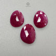 Ruby Gemstone Rose Cut Flat Back Slices - Natural Untreated Ruby - Uneven Shape 3pcs, 7pcs Set - July Birthstone Jewelry Supplies