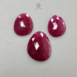 Ruby Gemstone Rose Cut Flat Back Slices - Natural Untreated Ruby - Uneven Shape 3pcs, 7pcs Set - July Birthstone Jewelry Supplies