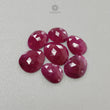 Ruby Gemstone Rose Cut Flat Back Slices - Natural Untreated Ruby - Uneven Shape 3pcs, 7pcs Set - July Birthstone Jewelry Supplies