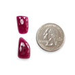 Ruby Gemstone Rose Cut : 14.90cts Natural Untreated Unheated Red Ruby Uneven Shape 15*10mm - 18*10mm 2pcs for Jewelry