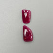 Ruby Gemstone Rose Cut : 14.90cts Natural Untreated Unheated Red Ruby Uneven Shape 15*10mm - 18*10mm 2pcs for Jewelry