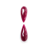 Ruby Gemstone Rose Cut :16.60cts Natural Untreated Unheated Red Ruby Pear Shape 22*9mm - 23*9mm 2pc For Jewelry