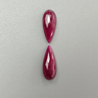 Ruby Gemstone Rose Cut :16.60cts Natural Untreated Unheated Red Ruby Pear Shape 22*9mm - 23*9mm 2pc For Jewelry