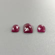 Ruby Gemstone Rose Cut : 14.40cts Natural Untreated Unheated Red Ruby Baguette Shape 3pcs 14*7mm - 17*8mm For Jewelry
