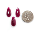 Ruby Gemstone Rose Cut : 22.10cts Natural Untreated Unheated Red Ruby Pear Shape 3pc 20*10mm - 20.5*9mm For Jewelry