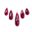 Ruby Gemstone Rose Cut : 27.20cts Natural Untreated Unheated Red Ruby Pear Shape 14*8mm - 29*9mm 5pc Set For Jewelry
