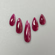 Ruby Gemstone Rose Cut : 27.20cts Natural Untreated Unheated Red Ruby Pear Shape 14*8mm - 29*9mm 5pc Set For Jewelry