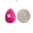 Pinkish Red Ruby Gemstone Rose Cut Slice: 26.20cts Natural Glass Filled Ruby Fancy Shape 25.5*18mm 1pc For Jewelry