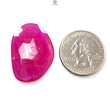 Pinkish Red Ruby Gemstone Rose Cut Slice: 28.90cts Natural Glass Filled Ruby Fancy Shape 31*22mm 1pc For Jewelry