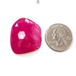 Pinkish Red Ruby Gemstone Rose Cut Slice: 55.50cts Natural Glass Filled Ruby Fancy Shape 27*31mm 1pc For Jewelry