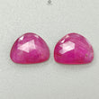 Pink Ruby Gemstone Rose Cut Slices: Natural Glass Filled Ruby Fancy Shape Faceted 2pcs, 5pcs Set For Jewelry