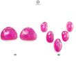 Pink Ruby Gemstone Rose Cut Slices: Natural Glass Filled Ruby Fancy Shape Faceted 2pcs, 5pcs Set For Jewelry