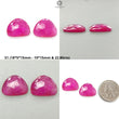 Pink Ruby Gemstone Rose Cut Slices: Natural Glass Filled Ruby Fancy Shape Faceted 2pcs, 5pcs Set For Jewelry