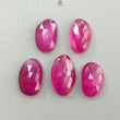 Pink Ruby Gemstone Rose Cut Slices: Natural Glass Filled Ruby Fancy Shape Faceted 2pcs, 5pcs Set For Jewelry