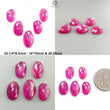 Pink Ruby Gemstone Rose Cut Slices: Natural Glass Filled Ruby Fancy Shape Faceted 2pcs, 5pcs Set For Jewelry