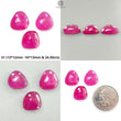 Pink Ruby Gemstone Rose Cut Slices: Natural Glass Filled Ruby Fancy Shape Faceted 3pcs Set For Jewelry