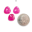 Pink Ruby Gemstone Rose Cut Slices: Natural Glass Filled Ruby Fancy Shape Faceted 3pcs Set For Jewelry