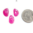 Pink Ruby Gemstone Rose Cut Slices: Natural Glass Filled Ruby Fancy Shape Faceted 3pcs Set For Jewelry