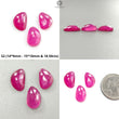 Pink Ruby Gemstone Rose Cut Slices: Natural Glass Filled Ruby Fancy Shape Faceted 3pcs Set For Jewelry