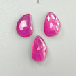 Pink Ruby Gemstone Rose Cut Slices: Natural Glass Filled Ruby Fancy Shape Faceted 3pcs Set For Jewelry