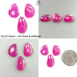 Pink Ruby Gemstone Rose Cut Slices: Natural Glass Filled Ruby Fancy Shape Faceted 3pcs Set For Jewelry