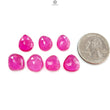 Pink Ruby Gemstone Rose Cut Slices: Natural Glass Filled Ruby Fancy Shape Faceted 7pcs, 9pcs Lot For Jewelry