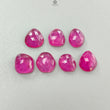 Pink Ruby Gemstone Rose Cut Slices: Natural Glass Filled Ruby Fancy Shape Faceted 7pcs, 9pcs Lot For Jewelry