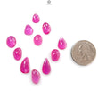 Pink Ruby Gemstone Rose Cut Slices: Natural Glass Filled Ruby Fancy Shape Faceted 10pcs, 11pcs Lot For Jewelry