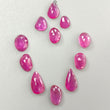 Pink Ruby Gemstone Rose Cut Slices: Natural Glass Filled Ruby Fancy Shape Faceted 10pcs, 11pcs Lot For Jewelry