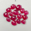 Pinkish Red Ruby Gemstone Rose Cut Slices : 57.00cts Natural Glass Filled Ruby Fancy Shape Faceted 10*8mm - 13*12mm 15pcs Lot For Jewelry