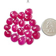 Red Ruby Gemstone Rose Cut Slices: 69.30cts Natural Glass Filled Ruby Fancy Shape Faceted 10*8mm - 14*11mm 19pcs Lot For Jewelry