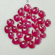 Red Ruby Gemstone Rose Cut Slices: 70.00cts Natural Glass Filled Ruby Fancy Shape Faceted 8mm - 12*10mm 27pcs Lot For Jewelry