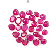 Red Ruby Gemstone Rose Cut Slices: 70.00cts Natural Glass Filled Ruby Fancy Shape Faceted 8mm - 12*10mm 27pcs Lot For Jewelry