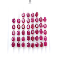 Ruby Gemstone Faceted Cut: 50.70cts Natural Untreated Unheated Red Ruby Oval Shape 7*5mm 44pcs Lot for Jewelry July Birthstone