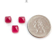 Pinkish Red Ruby Gemstone Cabochon: Natural Glass Filled Ruby Sugar Loaf Shape 3pcs Set For Jewelry